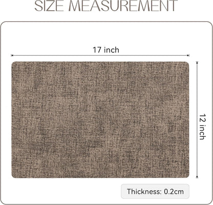 Romanstile Vinyl Placemats Set of 12-12 X 18 Inch - Heat Resistant Place Mats 100% Waterproof Oilproof Wipeable Reversible Faux Leather Table Mats for Kitchen/Dining/Party/Outdoor, Coffee