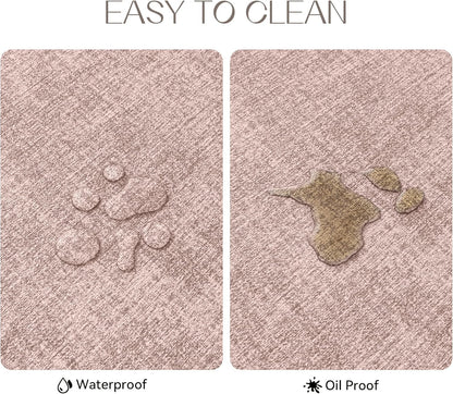 Romanstile Vinyl Placemats Set of 6-12 X 18 Inch - Heat Resistant Place Mats 100% Waterproof Oilproof Wipeable Reversible Faux Leather Table Mats for Kitchen/Dining/Party/Outdoor, Pink