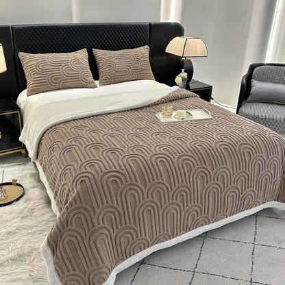 UKELER Sherpa Fleece Blanket 60 × 80 inch, Ultra Soft Twin Size Throw Blanket for All Season, Cozy Plush Arch Blankets for Bed Couch Sofa Office Camping, Coffee