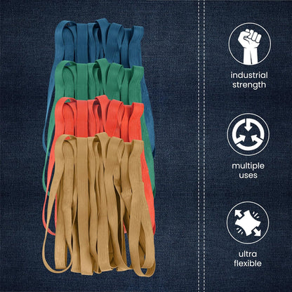 kitchentoolz 48 Pack Mover Bands – Extra Large Rubber Bands for Furniture & Moving Blankets – Heavy-Duty Stretch Bands in 4 Sizes (25", 30", 36", 42") – Secure Drawers, Doors & Covers During Moving & Storage