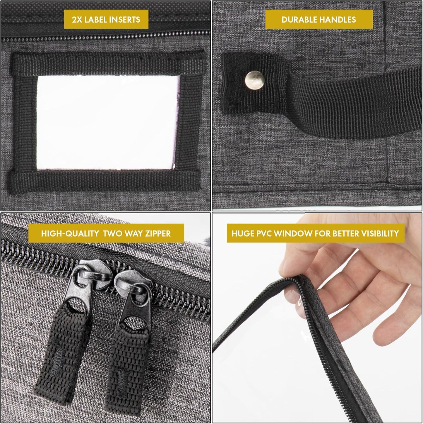 HOMELUX THEORY 2pc Under Bed Storage Containers, Bedroom Under the Bed Drawer Storage Organizer with Bins and Lids, Medium Underbed Clothes Storage Box Ideal for Blanket, Fabric, & Shoes (Dark Gray)