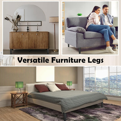 TURSTIN 8 Pack 8 Inch Plastic Furniture Legs with M8 T-Nuts Screws Tapered Sofa Couch and Chair Legs Replacement Furniture Legs for DIY Projects Sofas Coffee Tables Dressers Beds