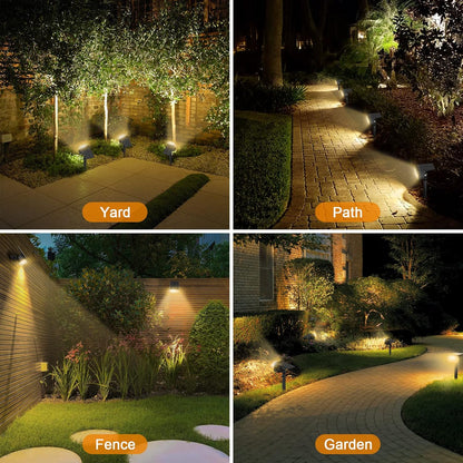 LANSOW Solar Spot Lights Outdoor, [2 Pack/57 LED] 2-in-1 Solar Landscape Spotlights, 3 Modes IP65 Waterproof Dusk to Dawn Solar Powered Flood Wall Lights for Outside Yard Garden Path(Warm White)