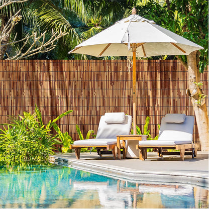Bamboo Reed Fencing Rolls,5.5FT X 16.4FT Reed Screen Curtain Fence Covering Privacy Bamboo for Outdoor Backyard Patio Garden Decorative Fence (Brown)