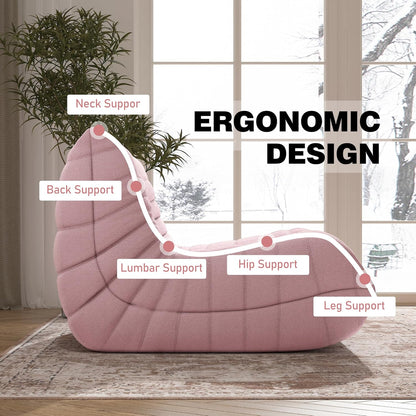 Bean Bag Chair, Fireside Chair Bean Bag Sofa Large Bean Bag Chair for Adults, Bean Bag Chairs for Teens with High Density Comfortable Foam, Memory Foam Bean Bag for Living Room, Bedroom (Pink)