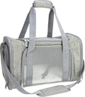 Soft Sided Carrier for Small Medium Cats Dogs,TSA Airline Approved Collapsible Travel Pet Carrier Medium Grey