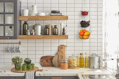 IBERG 3-Tier Fruit Basket Hanging Baskets for Storage - Kitchen Bathroom Organizer (Copper)