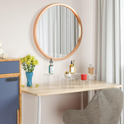 Clear Acrylic Risers 3 pcs, Square Acrylic Food Display Stands Tabletop, Display Shelf for Vendors, Collectibles, Funko Pop, Food, Glasses, Perfume, Small Plants - 5''x6''x7''