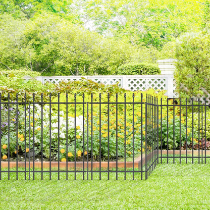 Metal Garden Fence 36 in H x 10 ft L,Border Fence Panels Animal Barrier for Dogs, No Dig Garden Fencing for Yard Patio Flower Bed Lawn Outdoor,5 Panels + 6 Stakes Black