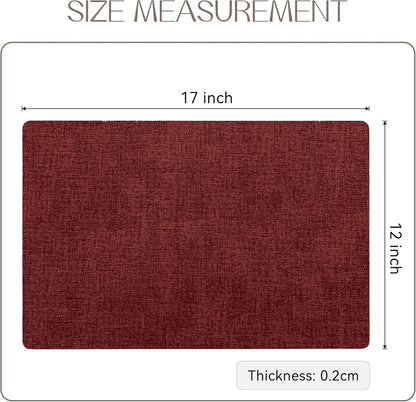 Romanstile Vinyl Placemats Set of 8-12 X 18 Inch - Heat Resistant Place Mats 100% Waterproof Oilproof Wipeable Reversible Faux Leather Table Mats for Kitchen/Dining/Party/Outdoor, Red