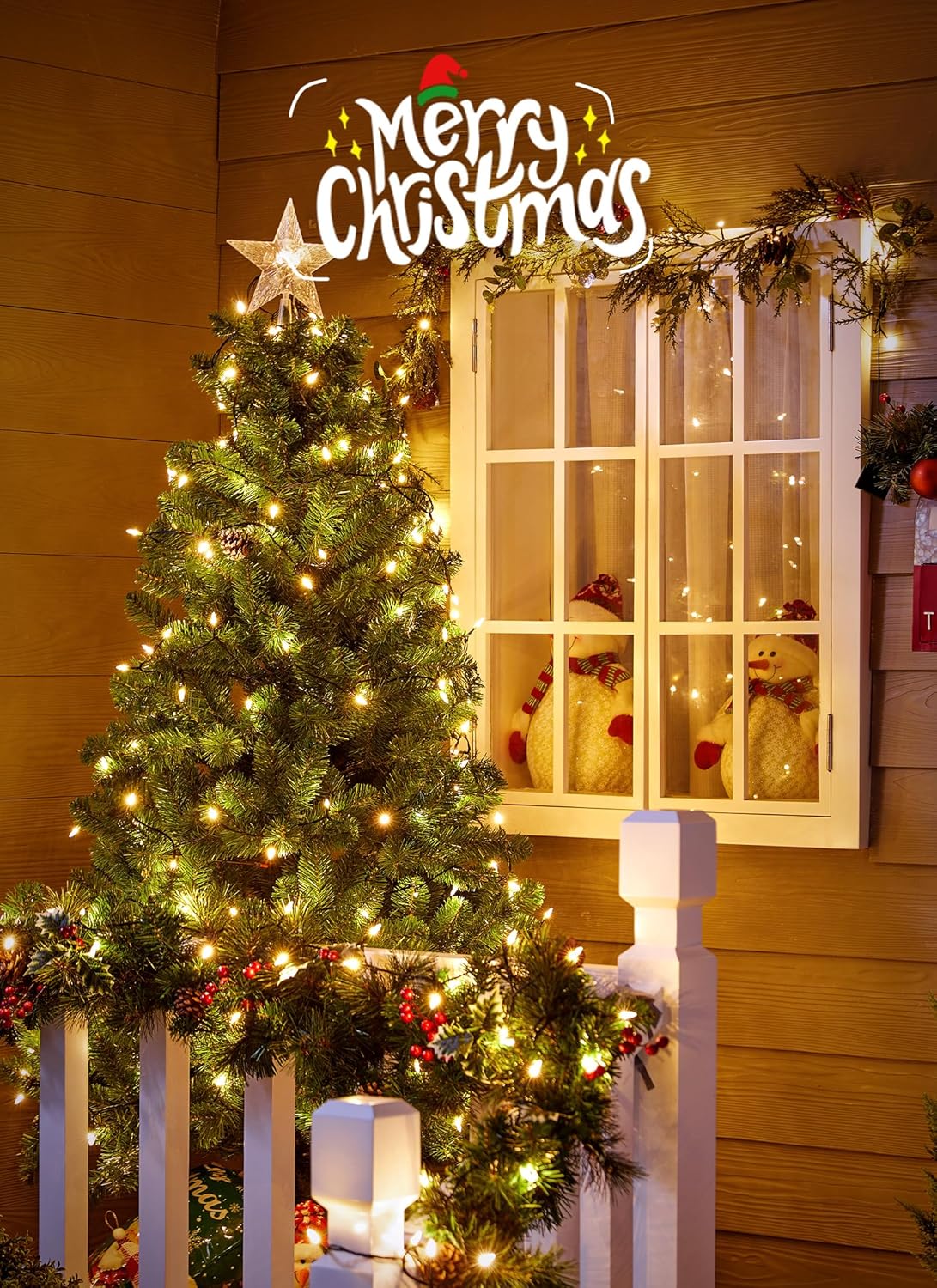 Brightown LED Christmas Mini Lights, 39Feet 100 LED Clear Bulbs String Lights with 8 Light Modes, Connectable Fairy Lights Plug in for Outdoor Xmas Trees Garland Wreath Holiday Decorations, Warm White