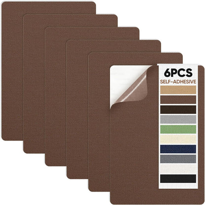 Canvas Patch 5.5 x 8 Inches 6Pcs Self-Adhesive Waterproof Canvas Patch Kit for Repairing Tents,Sofas,Boat Covers,Camping Chair,Awnings,Car Seats.(Brown)