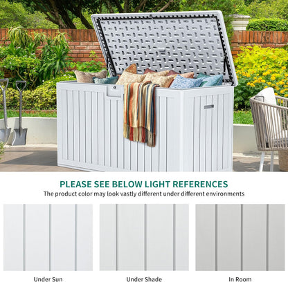 YITAHOME 200 Gallon Double-Wall Deck Box with Divider & Side Handles, Outdoor Large Storage for Patio Furniture Cushions, Garden Pool Accessories, Water Resistant & Lockable