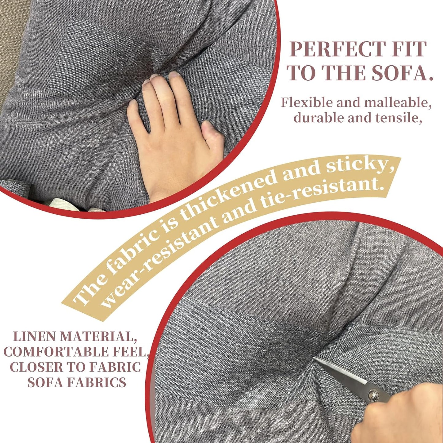 Linen Repair Tape 4x70 Inch Self-Adhesive Couch Patch Repair Fabric Patch for Furniture,Sofas,Cushion,Chairs,Bags,Linen Goods(Light Grey)