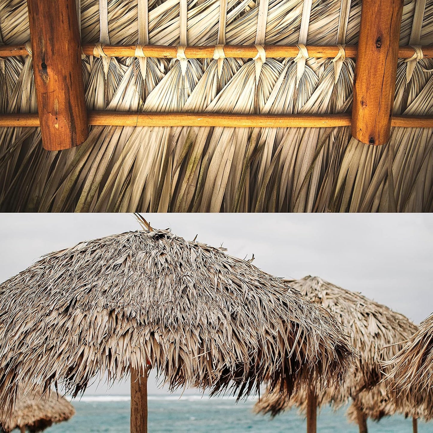 Straw Roof Thatch –Mexican Style Artificial Palm Thatch Rolls,Tiki Bar Hut Grass Duck Boat Blinds Grass Runner Rolls Palapa Thatch Roofing for Garden Patio Umbrella Covers Fence Party Decoration