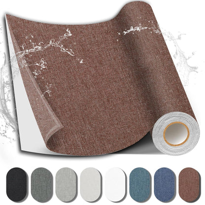 Fabric Repair Patch, Fabric Large Repair Tape, Self-Adhesive Patches for Furniture, Sofa, Car Interior, Shoes, Hand Bag, Clothing (Brown, 3.5X79 Inch)