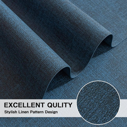 Chrysameld Vinyl Placemats Set of 4 - Faux Leather 100% Waterproof Oil-Proof Wipeable PU Place Mats, Heat Resistant Anti Slip Reversible Table Mats for Indoor & Outdoor Use,(17×12Inch, Navy Blue)