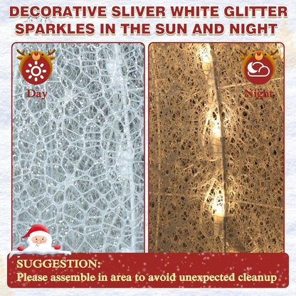 5FT Lighted Snowman with Birds for Christmas Decoration, 3D Pre-Lit Iridescent Snowman Xmas Decor with 90 LED Lights, Glittered Standing Holiday Display for Outdoor, Indoor