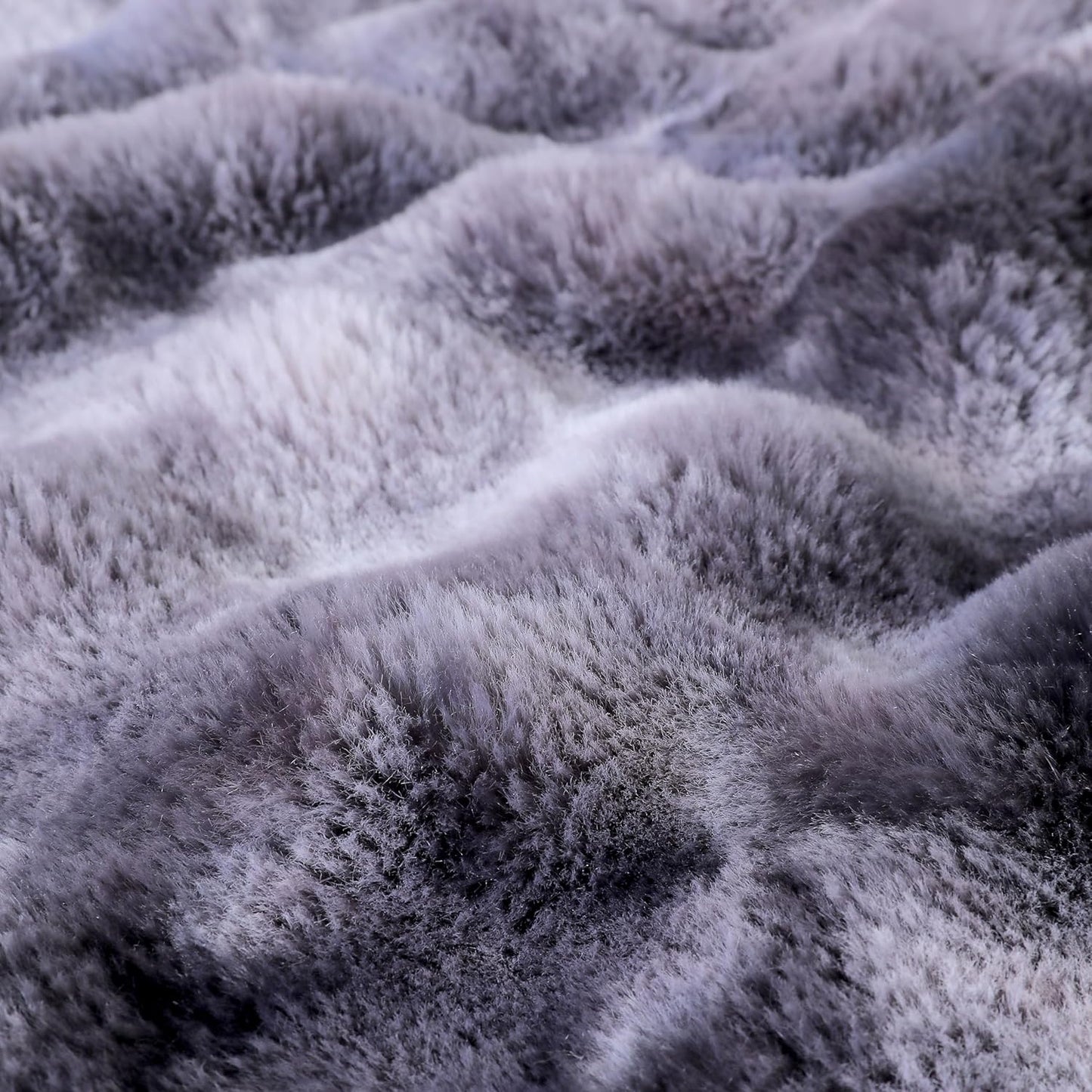 UKELER Soft Faux Fur Throw Blanket 50''x60'' Dark Grey Reversible Shaggy Blanket Plush Thick Fluffy Blankets Throws for Bed, Couch, Sofa, Office, Camping