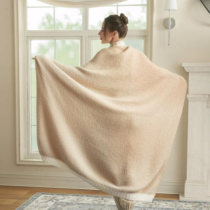 Joiedomi Throw Blanket for Couch Bed, Light Camel Knitted Blankets Gifts for Women Mom Girls, Cozy Cute Soft Throw Home Room Decor Aesthetic for Women Mothers Birthday Gifts 50x70 Inches