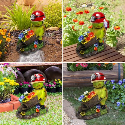 SunGlee Solar Light Turtle Outdoor Garden, Turtle Solar Light for Outdoors Yard Patio Decor 4 LED Sun Powered Outsides Turtles Decor Light Up Garden Statue Gardening Gift for Women Mother Decoration