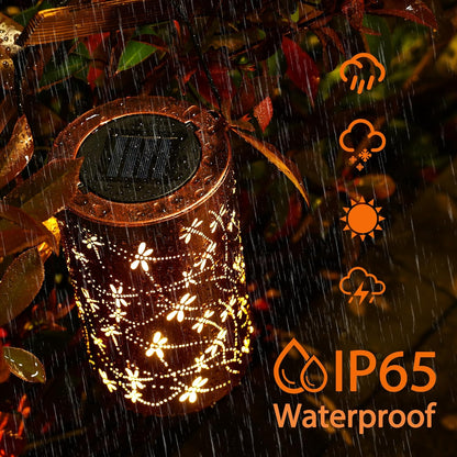 Solar Lanterns Outdoor Waterproof, Dragonfly Birthday Gifts for Women Men, Hanging Solar Lantern for Yard, Patio, Porch, Backyard, Landscape, Garden Decor