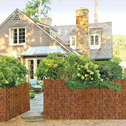 Natural Reed Fence,6FT X 16.4FT Bamboo Fencing Privacy Reed Screening for Outdoor, Gallery, Restaurant, Hotel, Patio (Brown)