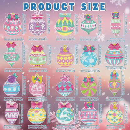 Tondiamo 20 Pcs Christmas Diamond Painting Keychain Kits 5D DIY Diamond Art Pendants Double Sided Hanging Key Chains for Christmas Party Decoration DIY(Macaron)