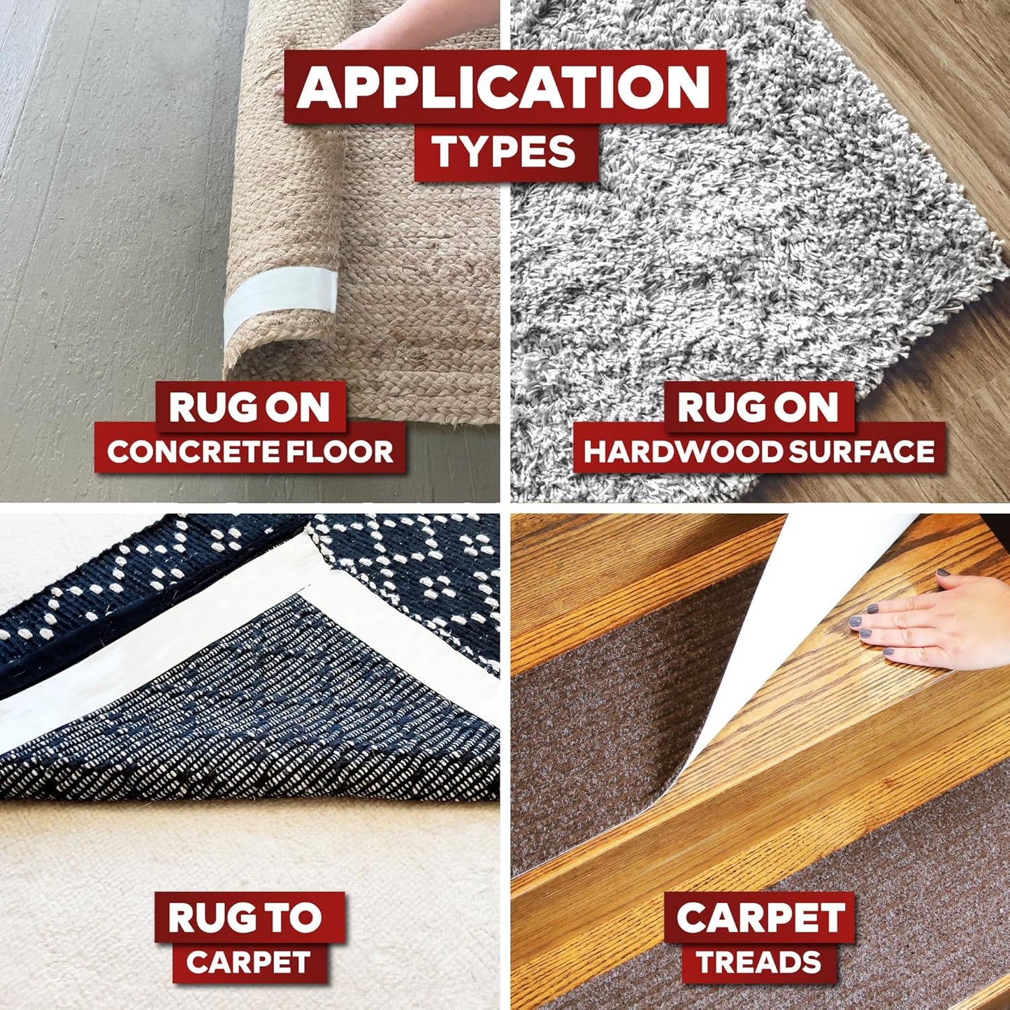 XFasten Double Sided Carpet Tape for Area Rugs, 2 Inch x 10 Yards 1-Inch Core – Heavy Duty Anti Slip Rug Grip Tape, Works as Rug Gripper, Wood Safe, Easy Removal for Hardwood and Laminate Floors