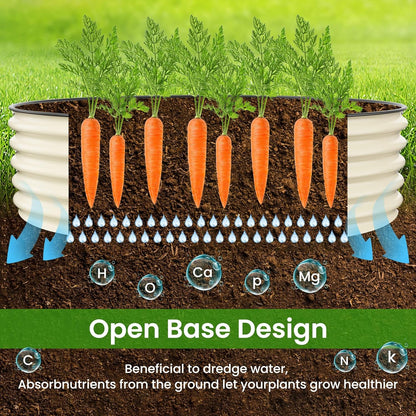 Raised Garden Bed 5x2x1.4 Ft Planter Box Outdoor with Rubber Edge Zinc-Aluminum-Magnesium Stainless Steel Durable Metal Garden Beds Kit for Vegetables, Flowers, Herbs and Succulents（Ivory）