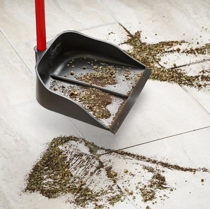 Dustpan with Handle by Ravmag- Solid Natural Rubber Construction- 40” Long Handled Dust Pan- Stand Up Design- Accommodates Any Broom/Hand Brush- Best Dustpans for Home/Lobby/Shop