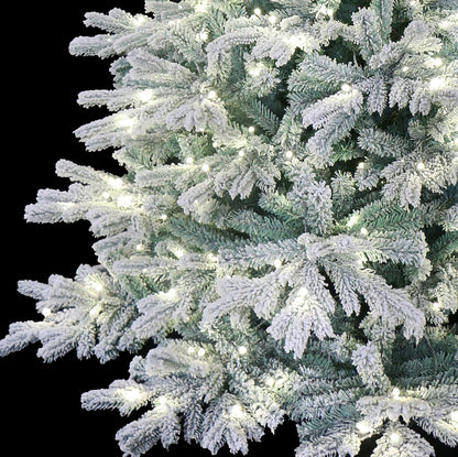 6 Foot Pre-lit Snow Angel Blue Spruce Flocked Artificial Christmas Tree (6ft Pre-lit)