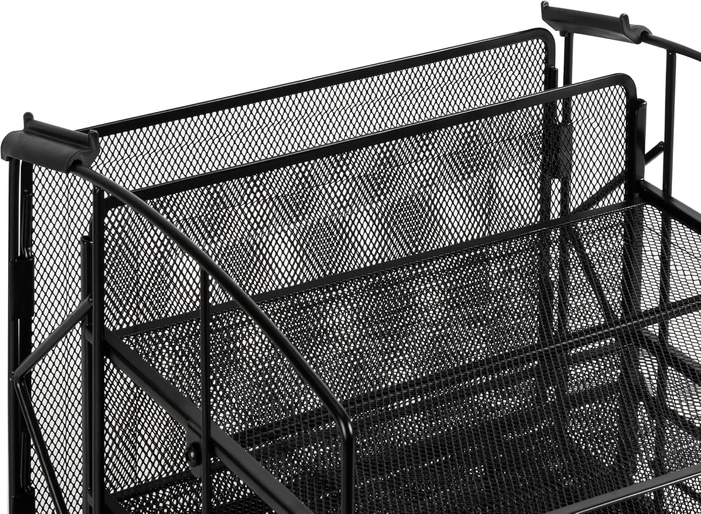 Amazon Basics Rectangular Desk Organizer 3 Tray w/Sliding Drawer and Hanging File Holder, Black