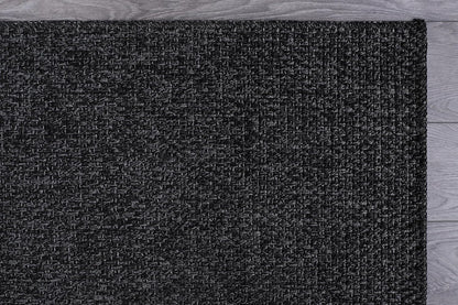 CAMILSON Easy Jute Rug 4x6, Indoor Outdoor Dark Gray Black Farmhouse Area Rugs for Living Room Patio and Kitchen Rug, Solid Boho Woven Design, Easy-Cleaning, Washable Outside Carpet Alfombras (4 x 6)