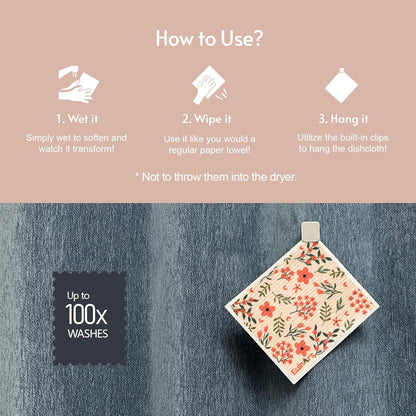 Reusable Paper Towels, Swedish Dishcloths for Kitchen 8-Pack, Non-Scratch Swedish Dish Towels, Super Absorbent Cellulose Dish Cloths, Eco Friendly Gifts