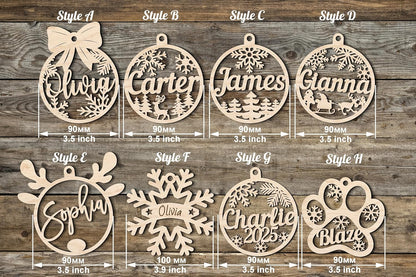 Personalized Christmas Ornaments with Names - Custom Christmas Ornament for Kids and Adults, Custom Ornaments for Christmas Tree Personalized Ornaments with Name