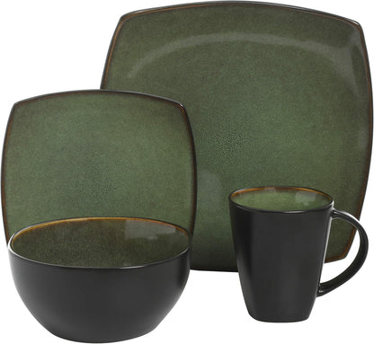 Gibson Elite Soho Lounge 16 Piece Dinnerware Set, Green