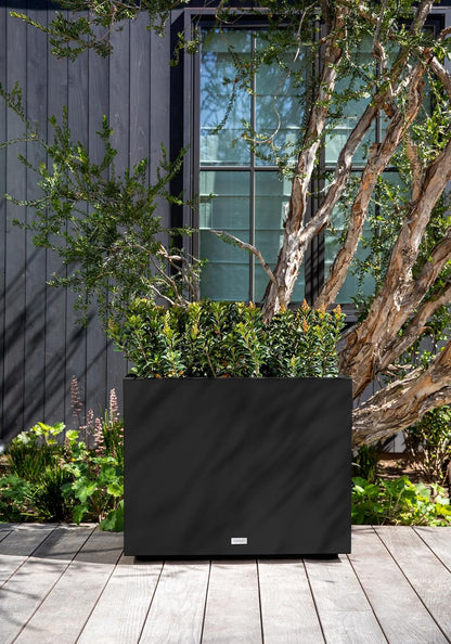 Veradek Block Series Span Plastic Planter - Tall Rectangular Planter for Indoor or Outdoor Patio/Porch | Durable All-Weather with Removable Insert Bucket | Modern Design for Plants, Flowers, Garden