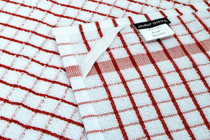 AMOUR INFINI Kitchen Towels Set of 4 - Highly Absorbent, Super Soft Terry Cotton 20x28 Inch Dish Towels with Hanging Loop - Hand & Tea Towels for Cleaning & Drying Dishes (Ass- Blue)