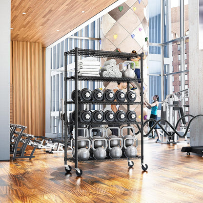 IZEUK Heavy Duty Garage Shelving, 5 Tier Wide Metal Storage Shelf Rack, Adjustable Utility Organizer for Basement, Warehouse, Garage, Black, 23.6" D x 53.1" W x 73.6" H