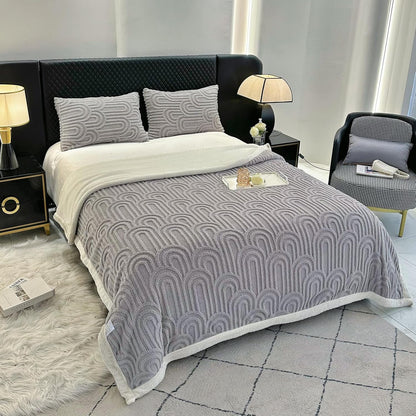 UKELER Throw Blanket 60 × 80 inch, Ultra Soft Twin Size Sherpa Fleece Blanket for All Season, Cozy Plush Arch Blankets for Bed Couch Sofa Office Camping, Grey