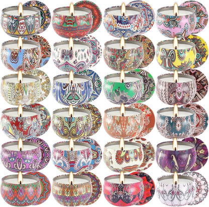 24 Pack Scented Candles Set for Home, Relaxing Stress Relief, Aromatherapy - Natural Soy Wax and Fragrance - Gifts for Women, Mom, Best Friend, Wife, Birthday