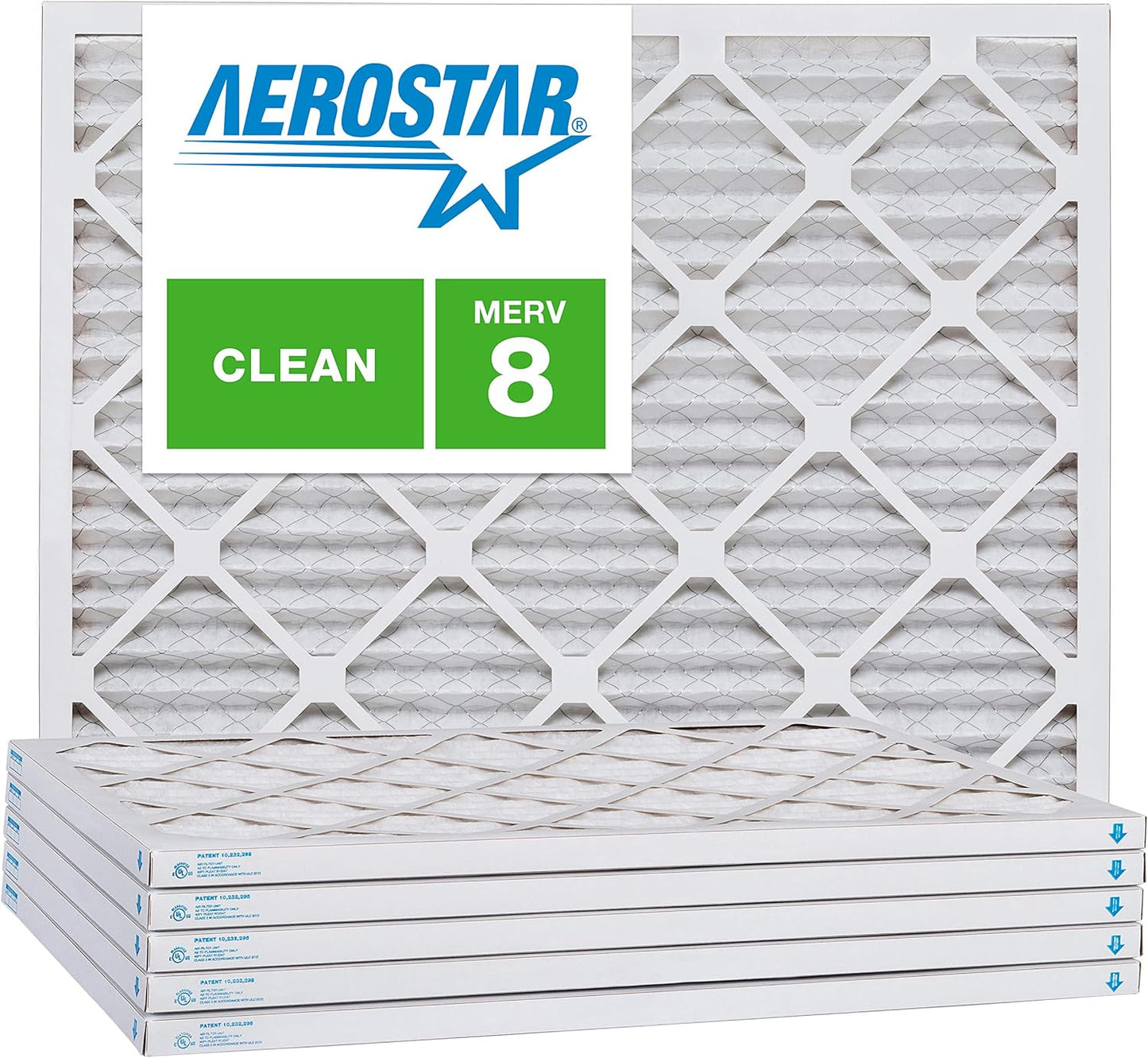 Aerostar 22x24x1 MERV 8, Pleated Air Filter, 22x24x1, Box of 6, Made in the USA