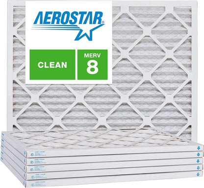 Aerostar Air Filters 28x34x1 MERV 8,Healthier Air For Your Home, 28" x 34" x 3/4", Box of 6