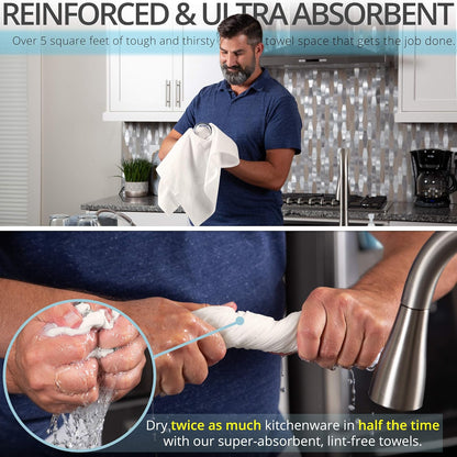 Aunti Em's Kitchen Flour Sack Dish Towels - Natural Cotton for Embroidery and Drying Glass, Hand, Dinnerware - Plain, Thick, Zero-Lint, Highly Absorbent - Set of 13, 27 x 27 Inch, Unbleached Tan