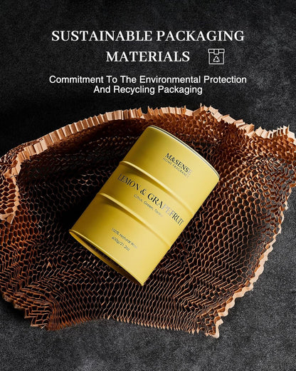 M&SENSE Lemon Candle Large for Home Scented, Lemon Soy Candles 21.2oz 120 Hour Slow Burning, Highly Scented Limoncello Grapefruit Citrus Candles for Bathroom, Fresh Smelling Candle