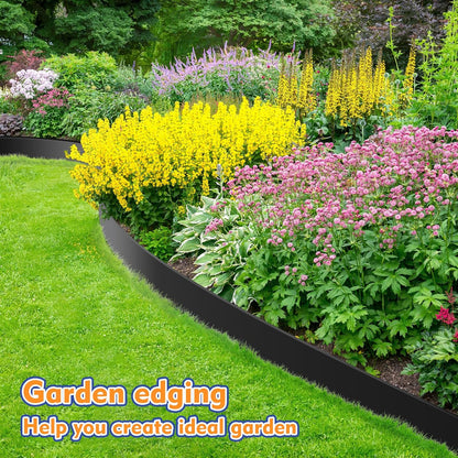 4 Inch x 66 FT (Multiple Sizes Available) Landscape Edging, Garden Edging Borders with 70pcs Upgrade Stakes, Flexible No Dig Plastic Garden Border for Lawn, Landscaping, Flower Beds, tree and Yard
