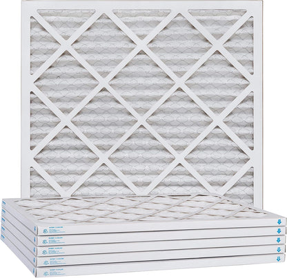 Aerostar 25x25x1 MERV 13, Pleated Air Filter, 24 1/2" x 24 1/2" x 3/4", Box of 6, Made in the USA