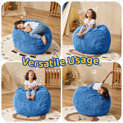 Bean Bag Chairs Teardrop Bean Bag Chair Beanbag Chair with Memory Foam Filled Machine Washable Cover for Living Room, Bedroom (Small,Blue)