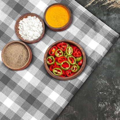 Kitchen Towels Set of 6 Grey/White Checks 20x30 Inches 100% Cotton Highly Absorbent Kitchen Towels